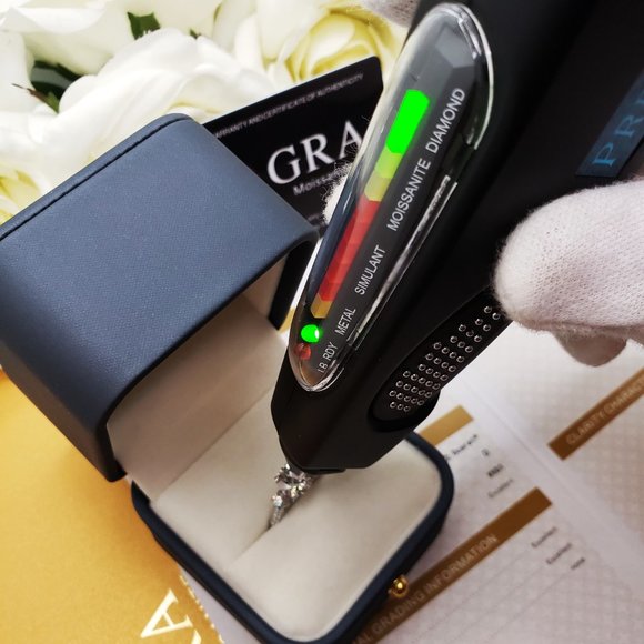 2 Carats Moissanite Engagement Ring with 925 Sterling Silver Band - Picture 9 of 9